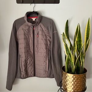 Orvis • Mixed Media Stretch Quilted Full Zip Hybrid Jacket in Gray • Large